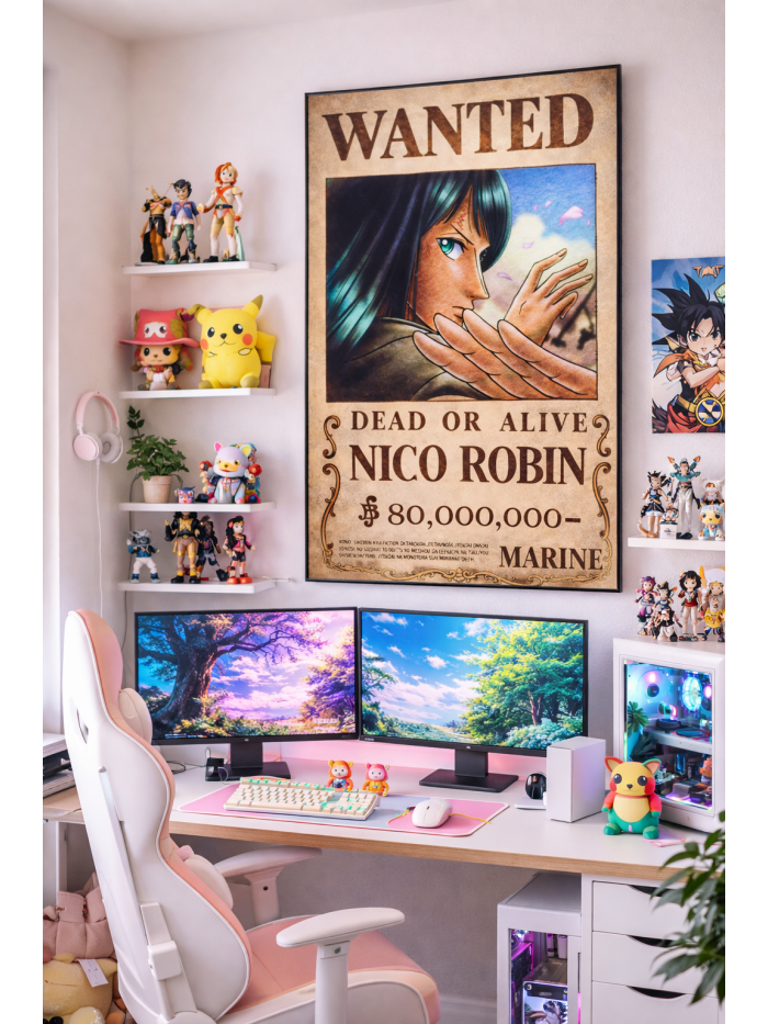 Nico Robin Wanted Poster – One Piece Anime Wall Art Print | Vintage Pirate Bounty Artwork