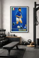 Paolo Maldini Iconic Football Artwork – Defensive Perfection