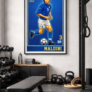 Paolo Maldini Iconic Football Artwork – Defensive Perfection