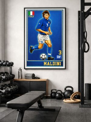 Paolo Maldini Iconic Football Artwork – Defensive Perfection