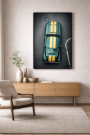 Classic Racing Stripes – Overhead Vintage Muscle Car Art Print