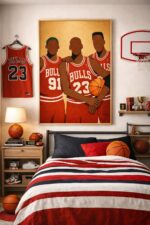 Chicago Bulls Dynasty Wall Art Print – Iconic Basketball Trio Illustration