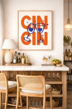 Cin Cin Wall Art Print – Modern Typography Illustration Inspired by Italian Aperitivo Culture