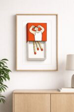 Conceptual Illustration Wall Art – Premium Gallery-Style Art Print with Dark Humor, Minimalist Modern Design