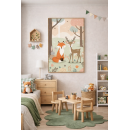 Whimsical Woodland Animals Wall Art Print – Cute Forest Illustration for Nursery, Kids Room & Playroom Decor