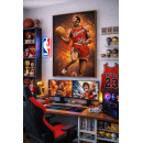 Michael Jordan Chicago Bulls Wall Art – Iconic NBA Dunk Illustration | Basketball Legend Artwork