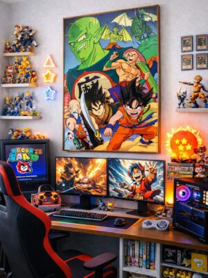 Dragon Ball Z Team Wall Art Print – Goku, Piccolo & Z Fighters | Classic Anime Action Artwork