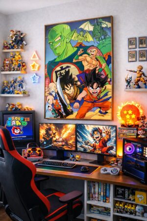 Dragon Ball Z Team Wall Art Print – Goku, Piccolo & Z Fighters | Classic Anime Action Artwork