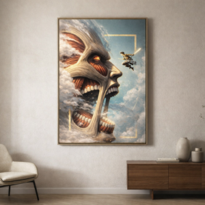 Attack on Titan Inspired – Colossal Confrontation Cinematic Art Print