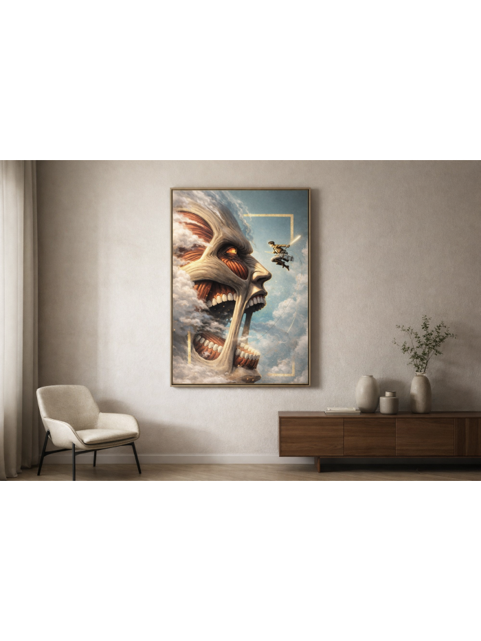Attack on Titan Inspired – Colossal Confrontation Cinematic Art Print