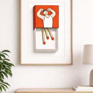 Conceptual Illustration Wall Art – Premium Gallery-Style Art Print with Dark Humor, Minimalist Modern Design