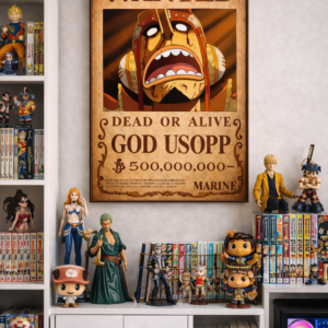 God Usopp Wanted Poster – One Piece Anime Wall Art Print | Legendary Pirate Bounty Artwork