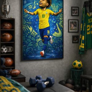 Neymar Jr. Iconic Football Artwork – Brazilian Joy & Brilliance