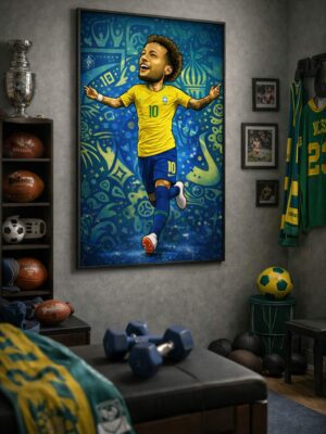 Neymar Jr. Iconic Football Artwork – Brazilian Joy & Brilliance