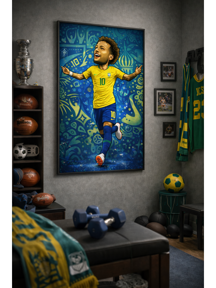 Neymar Jr. Iconic Football Artwork – Brazilian Joy & Brilliance
