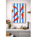 Red Chili Pattern – Bold Mediterranean Kitchen Wall Art