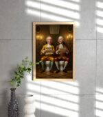 Funny Royal Bathroom Wall Art - King and Noble on Toilet - Vintage Style Printable Poster - Bathroom Humor Decor