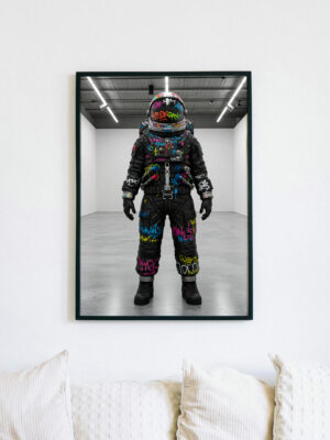 Graffiti Astronaut Art Print: Urban Sci-Fi Poster