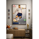 David Beckham England No.7 Wall Art – Iconic Free-Kick Legend Illustration | Football Collector Print