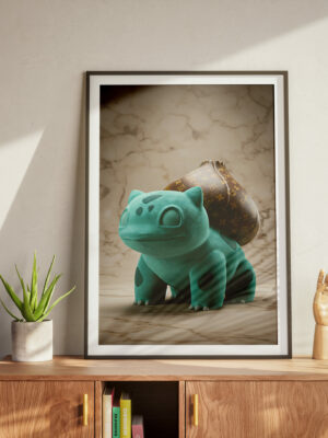 Luxury Cartoon Creature Wall Art Print | Designer Parody Pop Art | Cute High-End Character Sculpture Artwork | Modern Statement Wall Decor