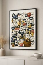 Luxury Contemporary Illustration Wall Art, Premium Art Print with Minimalist Characters, Gallery-Style Timeless Modern Decor