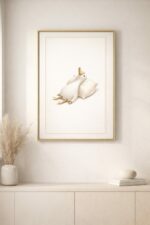Minimalist Goose Wall Art Print – Modern Whimsical Animal Illustration for Calm Interiors
