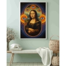 Trippy Mona Lisa Wall Art | Psychedelic Eye Sun Art | Mystical Cosmic Boho Poster | Surreal Space Art