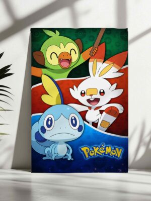 Grookey, Scorbunny & Sobble – Galar Starters Pokémon Art Print
