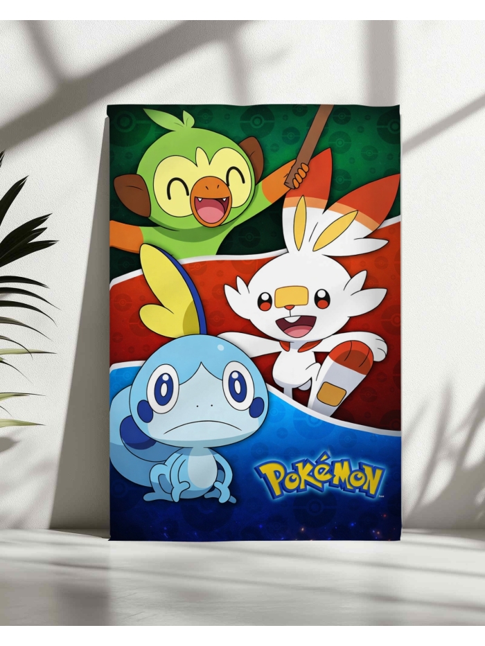 Grookey, Scorbunny & Sobble – Galar Starters Pokémon Art Print
