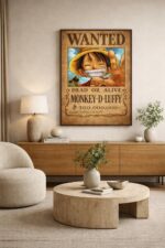 Monkey D. Luffy Wanted Poster – One Piece Anime Wall Art Print | Vintage Pirate Bounty Artwork
