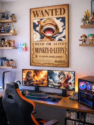Monkey D. Luffy Wanted Poster – One Piece Anime Wall Art Print | Yonko Bounty Pirate Artwork