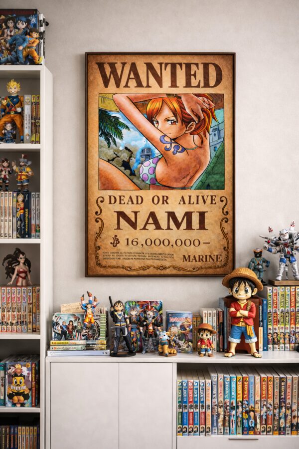 Nami Wanted Poster – One Piece Anime Wall Art Print | Vintage Pirate Bounty Artwork
