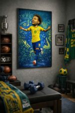 Neymar Jr. Iconic Football Artwork – Brazilian Joy & Brilliance