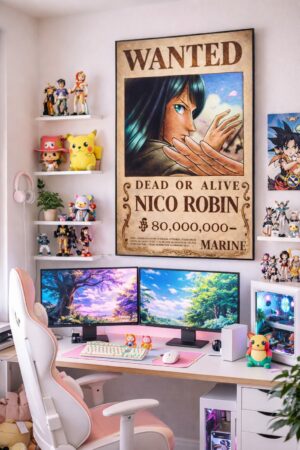 Nico Robin Wanted Poster – One Piece Anime Wall Art Print | Vintage Pirate Bounty Artwork