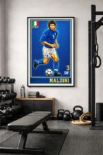 Paolo Maldini Iconic Football Artwork – Defensive Perfection