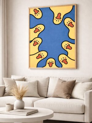 Playful Illustration Wall Art – Premium Minimalist Art Print with Bold Color Design, Gallery-Style Contemporary Decor