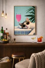 Poolside Cool Cat – Summer Chill Wall Art Print