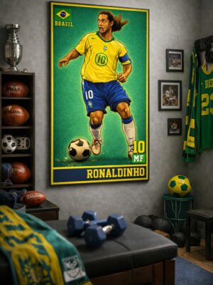 Ronaldinho Iconic Football Artwork – The Joyful Genius of Brazil