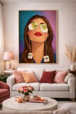 Self Care Wall Art Print – Surreal Feminine Portrait with Wellness Pop Art Style