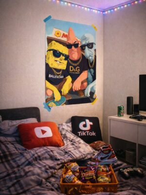 Street Icons Parody – Luxury Cartoon Wall Art Print