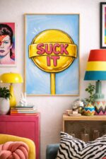 “Suck It” Lollipop Wall Art Print – Bold Humor Pop Art Illustration