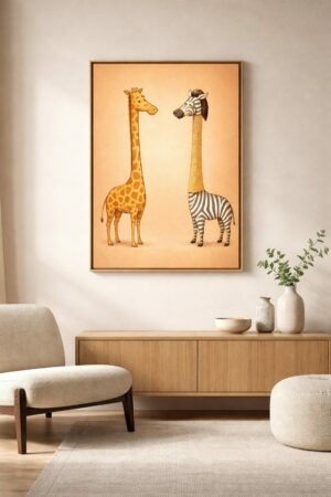 Whimsical Concept Art Print – “Same Height, Different Stories”