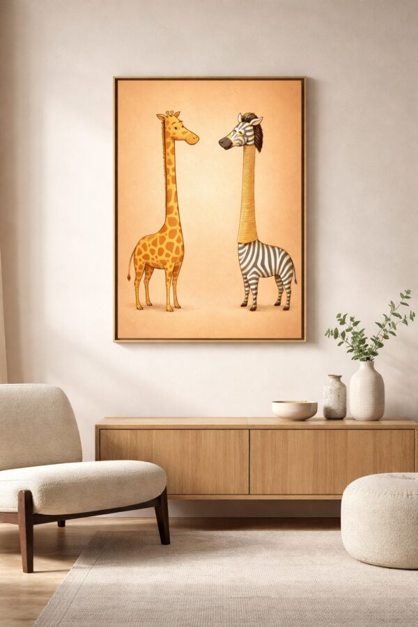 Whimsical Concept Art Print – “Same Height, Different Stories”