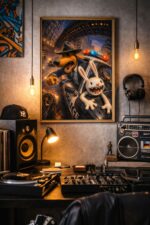 Wild Police Chase – Cinematic Cartoon Wall Art Print