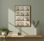 Yoga Cat Art Print, Funny Cartoon Wall Poster, Cute Relaxing Cat Illustration, Humorous Home or Yoga Room Decor, Digital Download