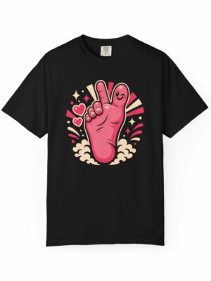 Peace Finger Hand Illustration Funny Graphic Tee