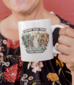 Louder Than Your Girlfriend Funny Speaker Mug – Music Humor Cup