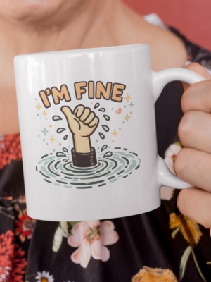 I'm Fine Dark Humor Sarcastic Coffee Mug