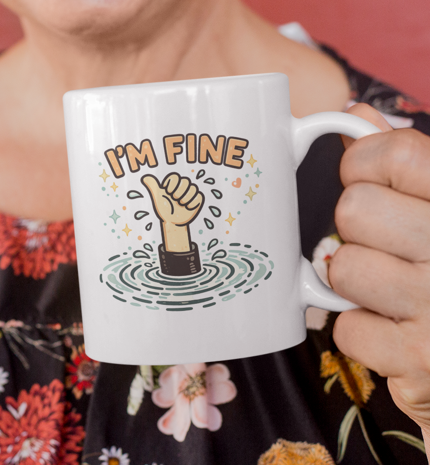 I'm Fine Dark Humor Sarcastic Coffee Mug