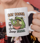 Eat Pasta Jump Fasta Mug – Funny Frog Pasta Coffee Cup